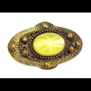 Vintage Art Deco Art Glass Brooch